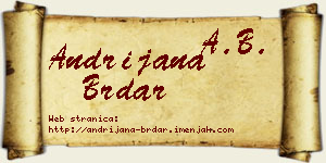 Andrijana Brdar vizit kartica